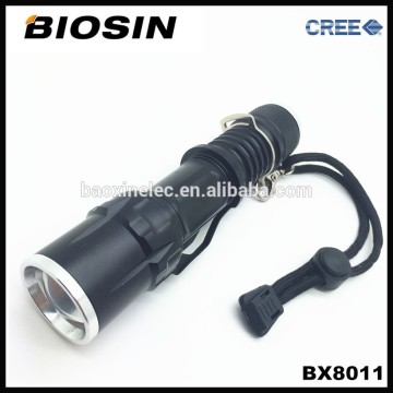 Camping hand grip tactical Cree T6 rechargeable snap on led flashlight