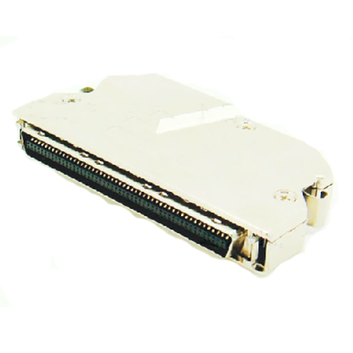 1.27mm Series Shielded Backshell Kits 100P Angled Exit With Spring Latchs and Connector Solder Molded Ribbon Type