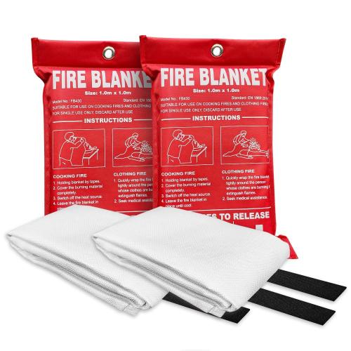 Fireproof fiberglas 1m 1m kırmızı yangın battaniyesi