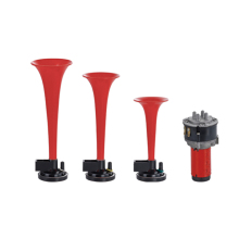 12V 3 trumpets musical air horn with pump