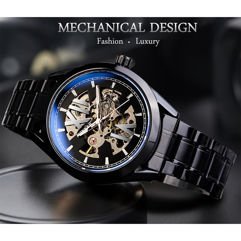 New winner mechanical watch fashion hollow waterproof watches automatic men relogio masculino GMT1192