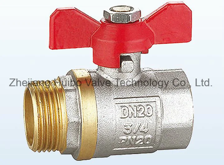 Butterfly Handle Nickel Plated Brass Ball Valve