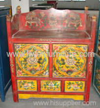 Chinese Painted Buddha Cabinet?