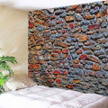 Brick Wall Tapestry Colorfully Stone Tapestry Wall Hanging Vintage Tapestry Polyester Print for Livingroom Bedroom Home Dorm Dec