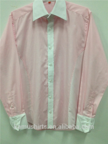 Mens New Design Contrast Pink Dress Shirts