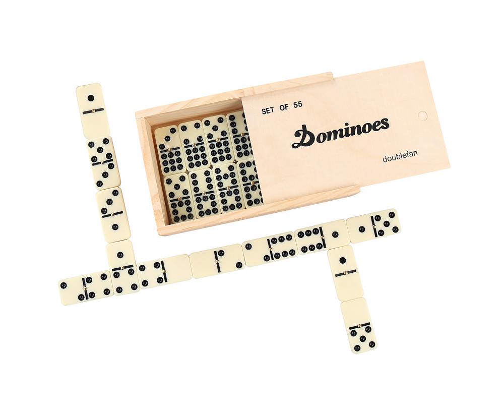 Double Nine Ivory Dominoes In Wooden Box