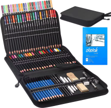 71Piece Art Supplies: Drawing Pencils & Charcoal Pencil Set