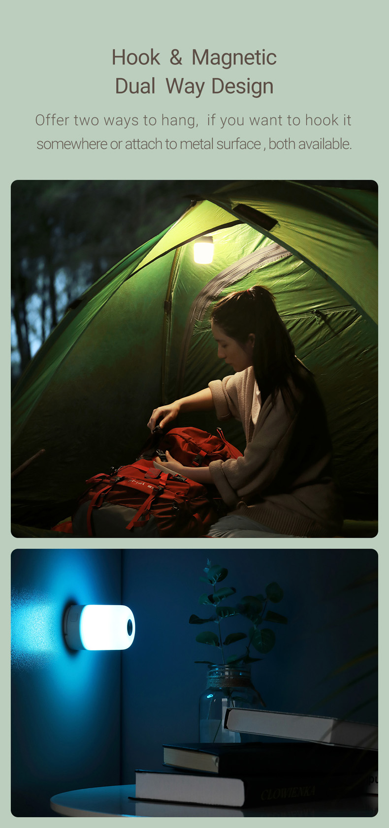 Nextool multi-function multi-color LED lantern 600 lumen outdoor lantern Camping Lights 5000k white light camping lantern