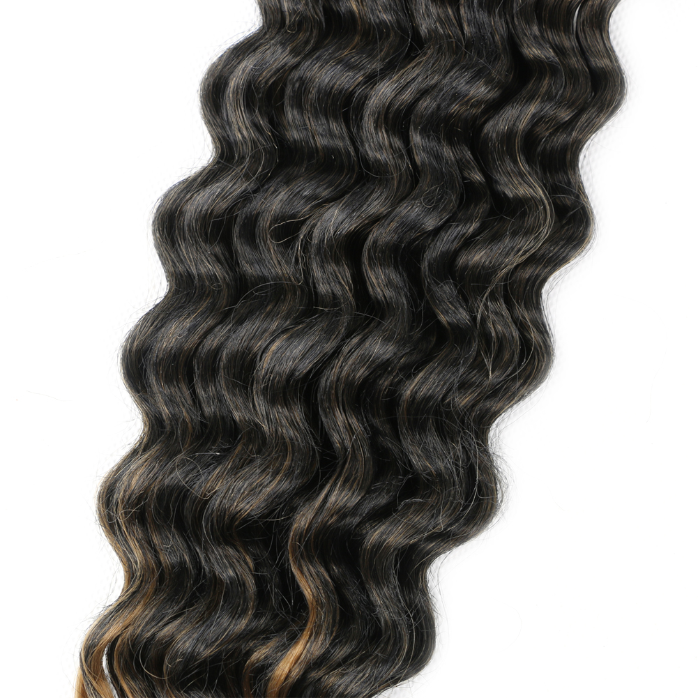 Deep Wave Ombre Color Crochet Braids 22inch Curly Synthetic Braiding Hair Extensions  deep twist Hair