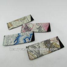 Latitude and longitude cheap leather glasses pouches