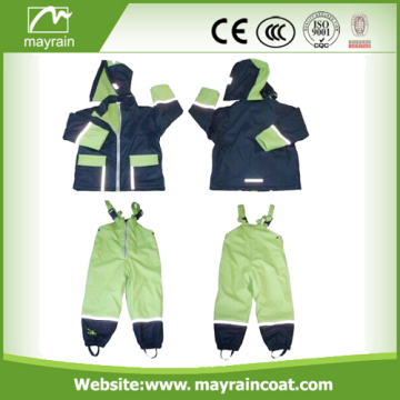 PU Children Green Rainsuits