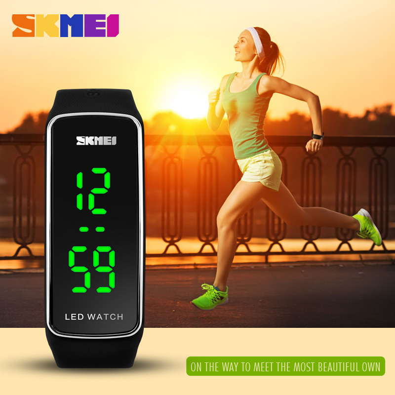 SKMEI 1119 Women Digital Watch Fashion LED Display No Waterproof Ladies Sport Wristwatch