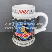 wholesale big customized porcelain beer mugs for promotion