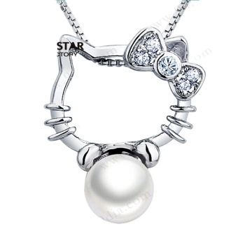 925 Silver Hello Kitty necklace Jewelry For gift
