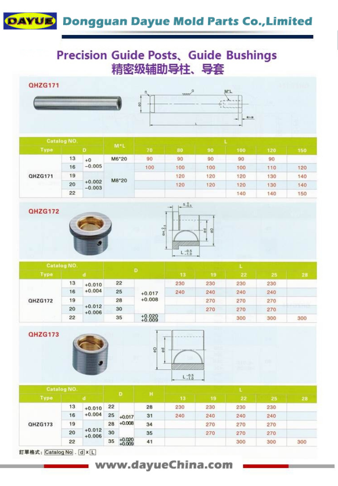 Slide Bearing Pillars Bushes for Sheet Metal Forming