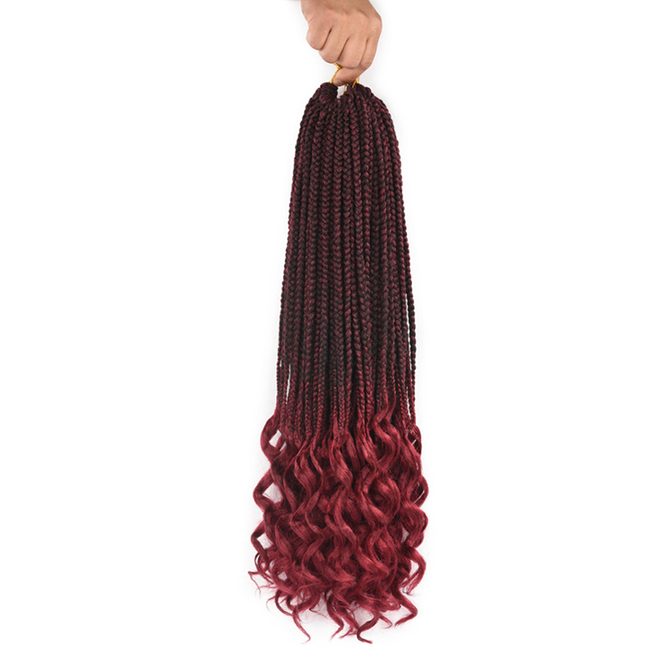 24 in 22 strands  hair ombre box braid 100% premium crochet synthetic fiber braid hair