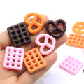 Decorativo Waffle Melocotón Corazón Galletas Resina Flatback Cabochon Slime DIY Juguete Decoración Perlas Adornos para nevera Espaciador