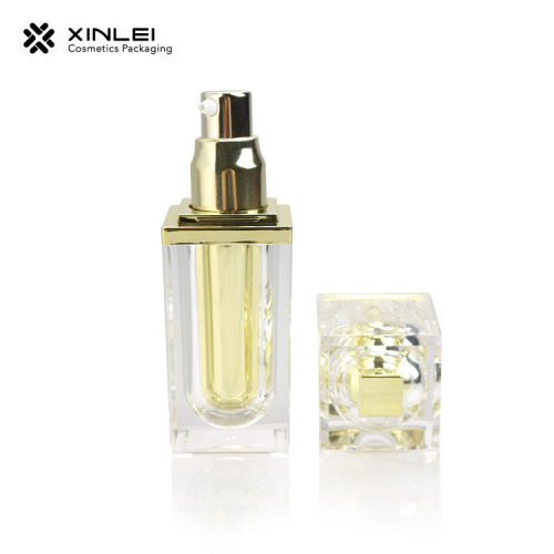 30ml 검은 황금 사각형 아크릴 화장품 병