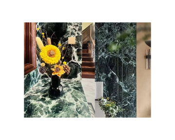 Empress Green Marble Slab for Interior Design: Staircases, Vanity Tops, and Dining Tables