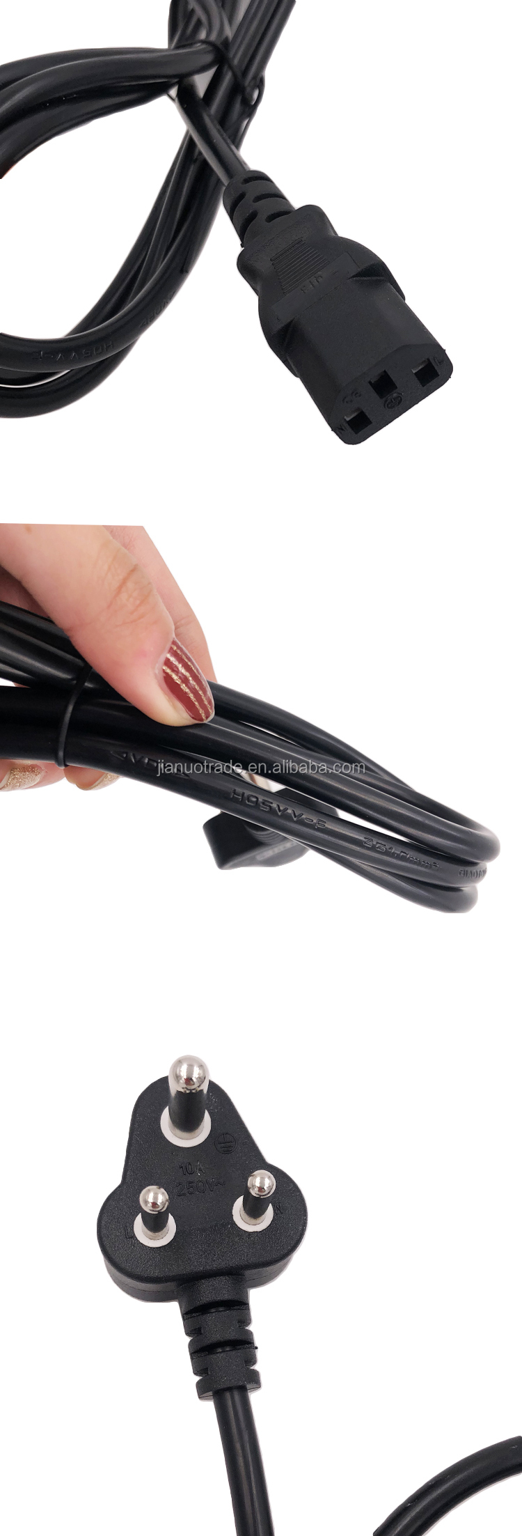 South African power cord for laptop computer