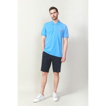 MEN'S KNIT BLUE COLOR PLAIN DYED POLO