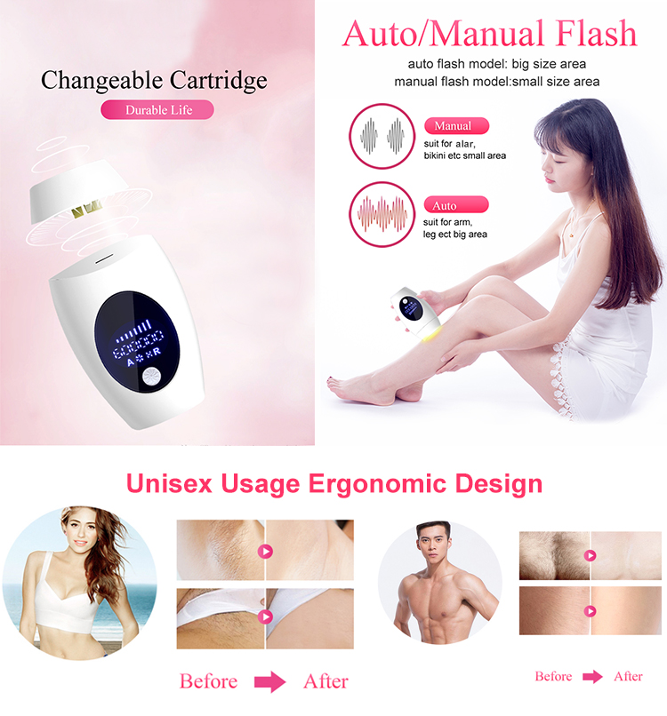 600,000  Electronic counting fast ipl mini laser machine hair removal device