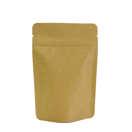 Kraft Zip Lock White Finish Pouches for Beans