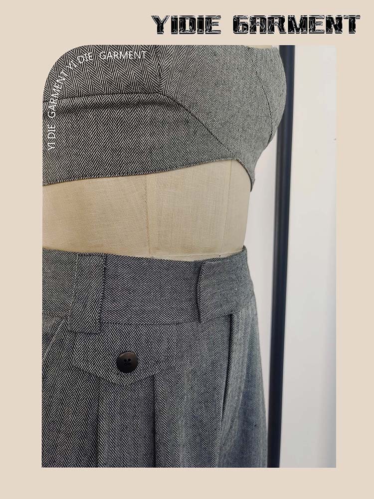 Pantalones de traje de cintura alta no holgazaneada