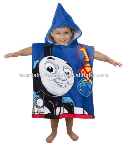 Cartoon Childrens Hooded Poncho Towel