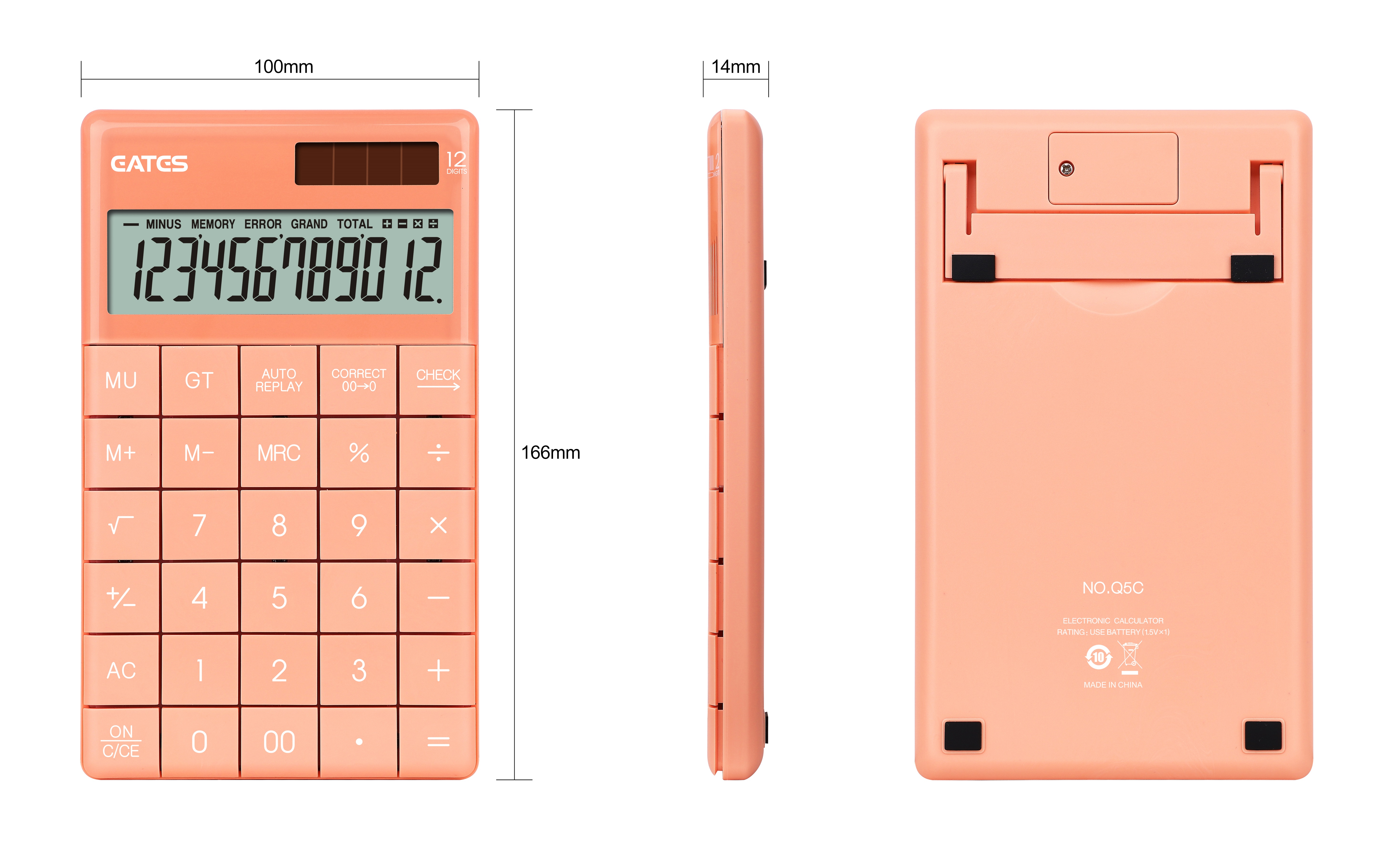 EATES High quality Solar ABS Flat calculator manufacture with supporting stand