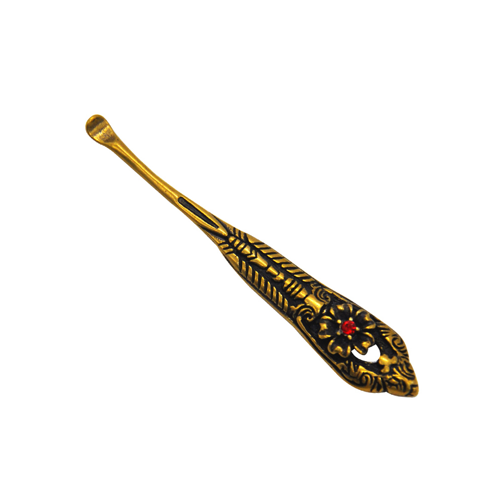 Luxury Brass Pharaoh's Pattern Metal Snuff Spoon Sniffer Snorter Powder Hoover Hooteer Snuff Shovel Smoking Accessories