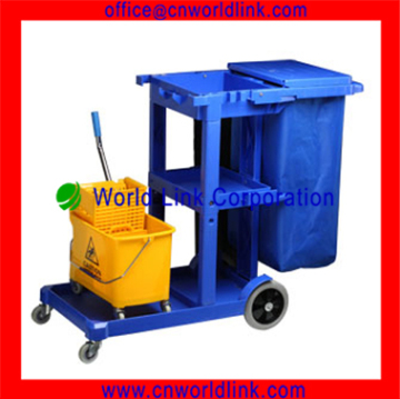 4 Wheel Hotel Plastic Cleaning Cart