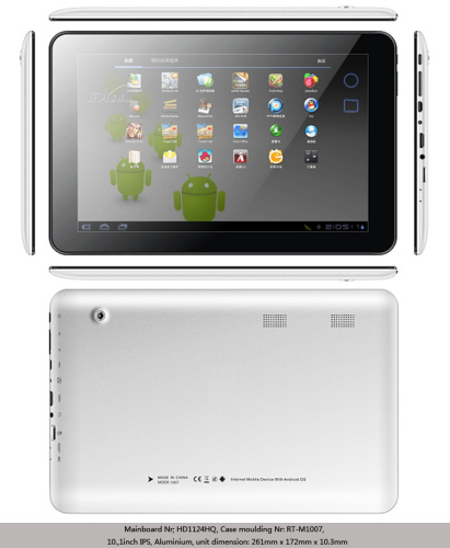 IPS de 10.1 pulgadas Rockchip 3188 Quad Core Tablet PC