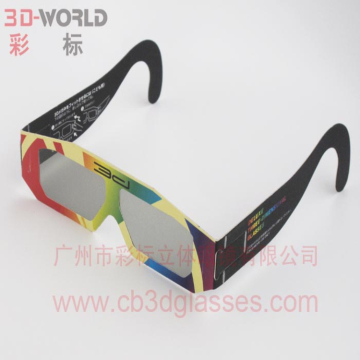 Polarized 3D paper eyewear promotional printed cheap circular