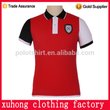 2017 China custom branded cotton two color polo shirt
