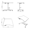 Mesa elétrica ajustável de altura com uma perna