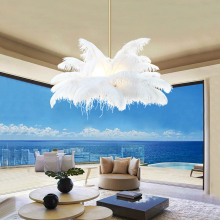 Nordic Ostrich Feather Luxury LED Pendant Light