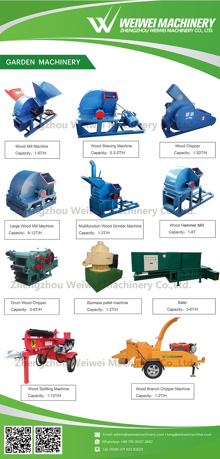 Weiwei garden pruning rice husk straw crusher machine for sale