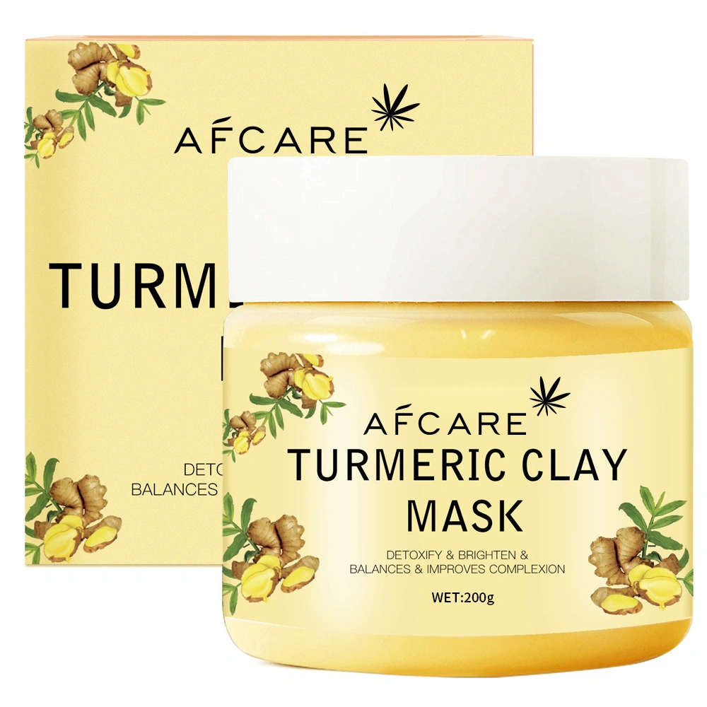 Private Label Natural Calcium Bentonite Deep Cleansing Face Mask Brightening Hydrating Skin Turmeric Powder Clay Facial Mask