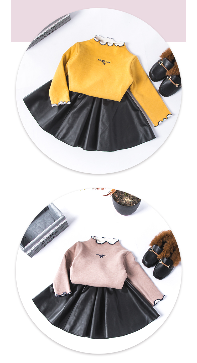 Toddler Kids Baby Girls Cute PU Leather Skirts