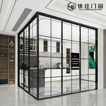 Modern Grid Glass Room Divider