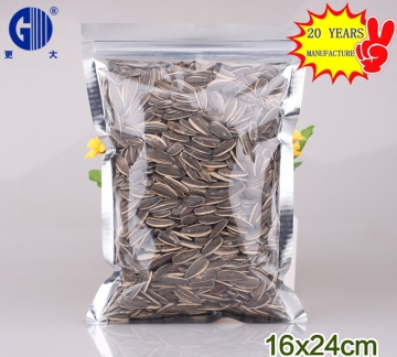 moistureproof transparent seed ziplock aluminum foil food bag