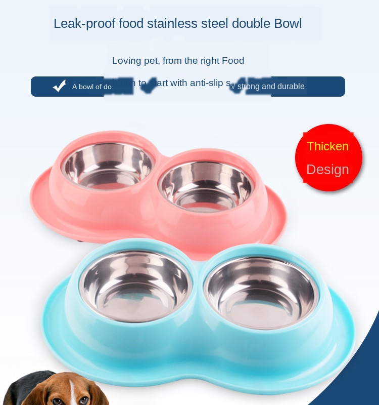 stainless steel leak-proof anti-ant insect eating cat food bowl non-slip utensils Pet dog bowl