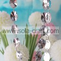 Oval Faceted Curtain Wedding Crystal Lamp Bead Chain Strand Prisma Garland Wave Swing Bead Garland