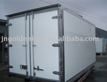 Shiny refrigerated truck bodies