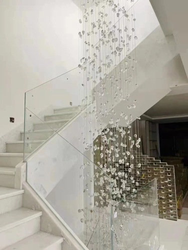 decoración de villa cristal de vidrio de piedra lámpara de lámpara de escalera de espiral