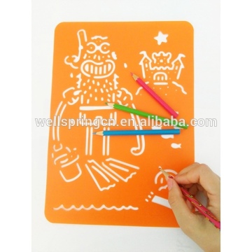 2016 Popular kids drawing plate plastic letter stencil ruler