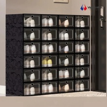 Black Transparent AJ Side-Opening Shoe Box Storage
