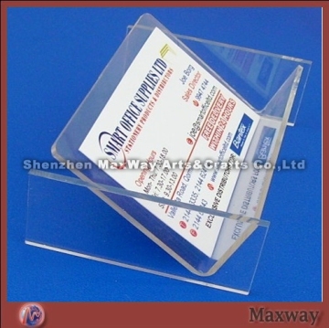 Clear desk plexiglass name card holder