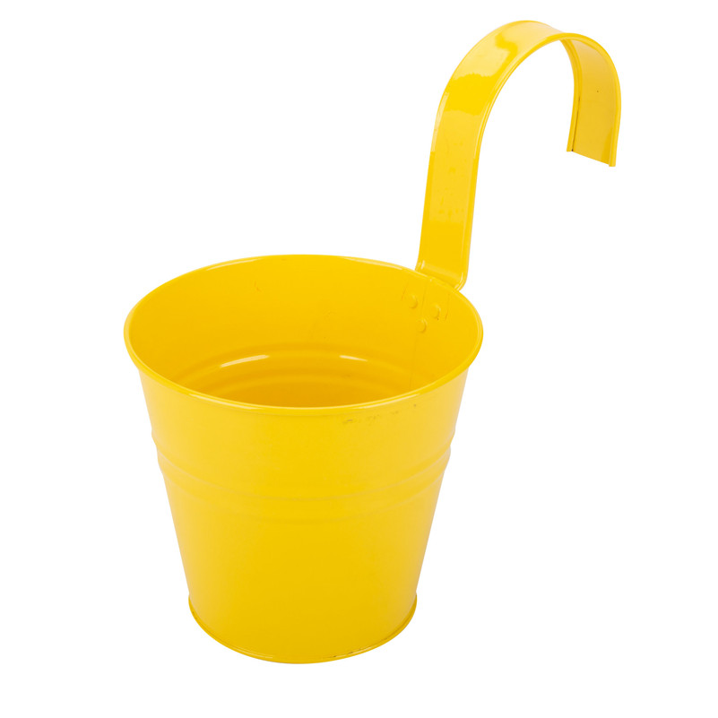 후크와 노란 식물 냄비 Yellow Plant Pot With Hook